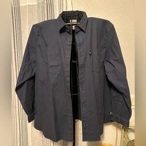 L.L. Bean Men's Dark Blue Navy Shirt Button Up Long Sleeve Shirt